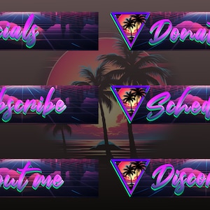 Retro Synthwave assets for stream (Part2 Synthwave pack)