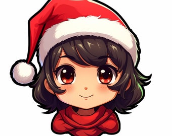 cute chirstmas chibi girl emote