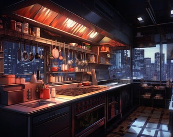 chefs kitchen in the city overlays for stream animated