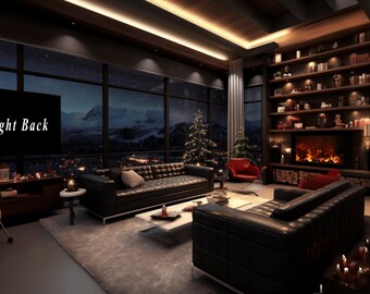 animated Christmas living room for stream