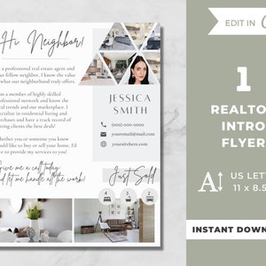 Real Estate Agent Intro Letter, Realtor Introduction, Real Estate Agent Letter, Real Estate Marketing Template, Dear Neighbor Realtor