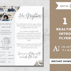 Carta de presentación del agente inmobiliario, Introducción del agente inmobiliario, Carta del agente inmobiliario, Plantilla de marketing inmobiliario, Estimado vecino agente inmobiliario