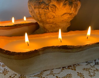 Beautiful Live Edge Wooden Curvy Bowl Candle (Choose your scent)