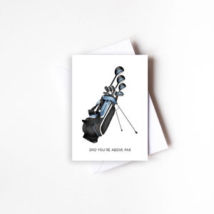 A6 Papá Estás por encima de la par Tarjeta de Golf para Papá, Tarjeta del Día del Padre de Golf Pun, Tarjeta Divertida para Papá, Mejor Tarjeta de Papá, Tarjeta Deportiva Cheeky Pun para Papá