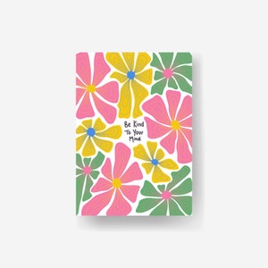 A6 Mini Positive Funky Postcard Prints, 70's Floral Colorful Retro Mini Prints, Flower Positive Affirmations Wall Art, Positive Postcard
