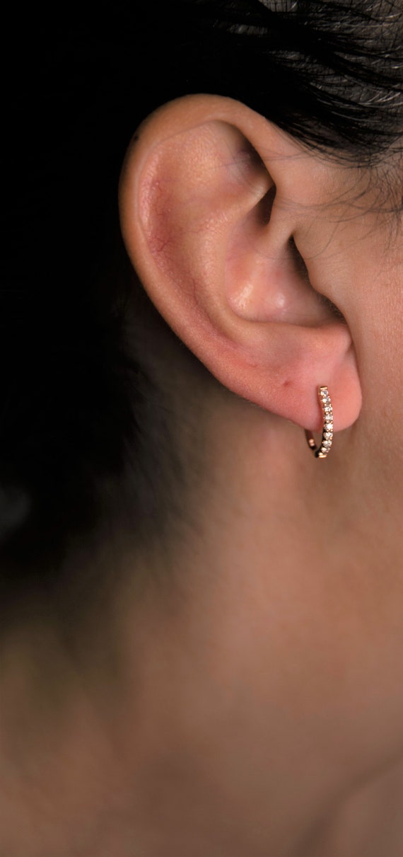Etsy rose gold hoop earrings best sale