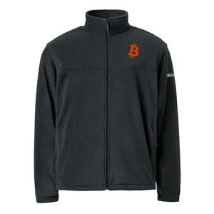 Classic Orange Bitcoin Symbol Embroidered Design - Unisex Columbia Fleece Jacket