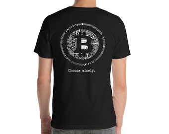 Bitcoin With Unique Circuit Board Design - Two-Sided Short-Sleeve Unisex Premium T-Shirt