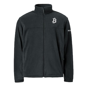 Classic White Bitcoin Symbol Embroidered Design - Unisex Columbia Fleece Jacket