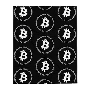 Satoshi Genesis Block Quote Circle Orange Black & White Design - Throw Blanket