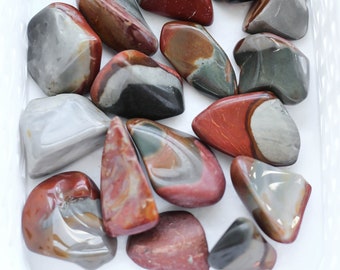 ONE TUMBLED Polychrome Jasper or Desert Jasper, Root Chakra Healing, Stone of Vitality & Vibrance - Free Gift/ With Every Purchase!