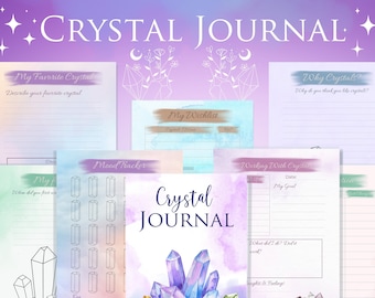 Printable Crystal Journal for Personal Reflections | Instant Download | Crystal Workbook | Healing Workbook | Digital Planner | Home Planner
