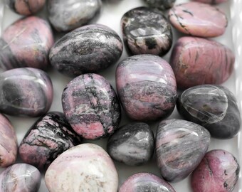 ONE Tumbled Rhodonite Crystal, Free gift w/ purchase!