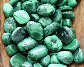 Genuine Malachite Tumble Stones, Heal Your Heart and Mind - High-Quality, Unique Gift for Crystal Lovers and Reiki Masters