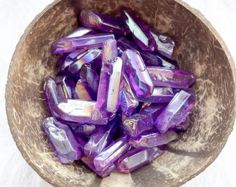 ONE Purple Aura Quartz Point, Free Gift/ With Every Purchase!