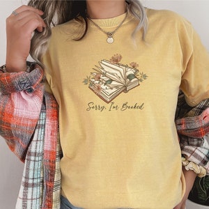 Bookworm Shirts - Sorry I'm Booked Tee - Cottagecore Clothing, Vintage Graphic Tee, Reading Shirt, Dark Academia, Aesthetic Clothing
