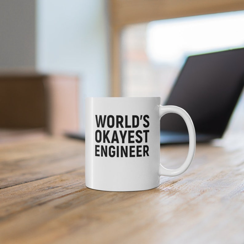 Engineer Humor - World's Okayest Engineer Coffee Mug - Engineer Gifts, Computer Engineer, Chemical Engineer, Developer, Mechanical Engineer image 1
