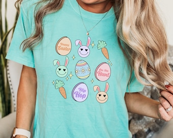 Happy Easter - Easter Emojis Tee - Easter Bunny, Family Easter Shirts, Easter Eggs, Spring Shirt, Easter Peeps, Easter Eggs, Graphic Tee