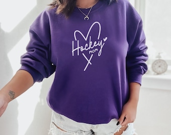 Hockey Lover - Hockey Mom Heart Sweatshirt - Ice Hockey, Game Day Shirt, Mama Sweatshirt, Hockey Gift, Hockey Player, Hockey Coach