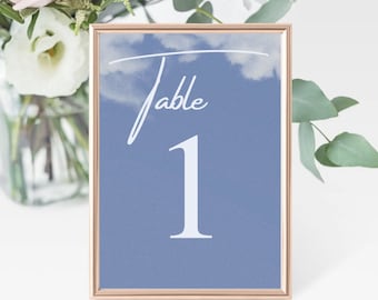 Dreamy Table Numbers | Printable Table Numbers | Wedding Table Numbers | Minimalist Table Numbers | Modern Table Numbers