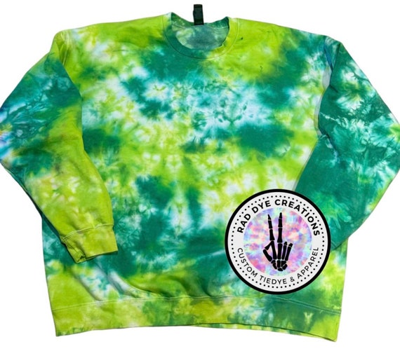 S-5xL Green Tie Dye Sweatshirt, St Patrick Tie Dye, Tie Dye Sweatshirt, Unisex Tie Dye, Tye Dye, Mens, Hoodie, St Patty Shirt