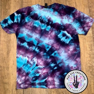 2T- 5x Tie-dye, Ice Dyed Purple Blue Tie Dye, Unisex Tie dye T-shirt, Custom Handmade Tie-dye T-shirts, Trending Tie Dye Shirts, Tie Dye