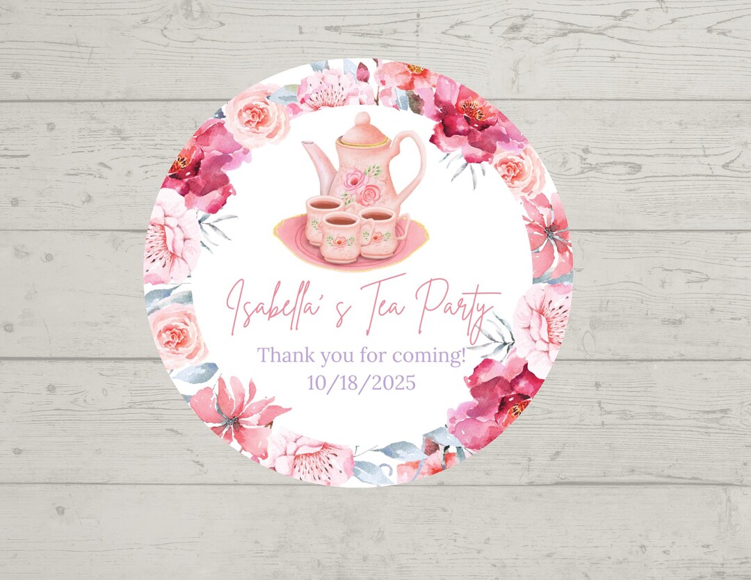 Tea Party Birthday Stickers - Etsy