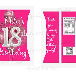 18th birthday chip bags