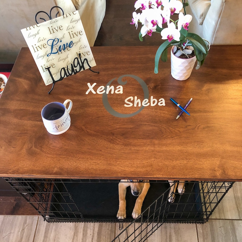 View of Dog Crate Topper - Etsy