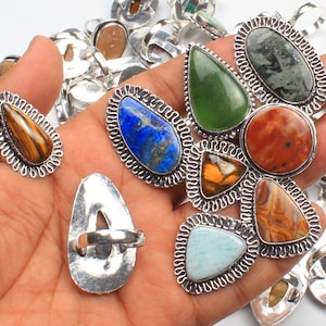 Crystal Rings For Women, Assorted Crystal Handmade Vintage Rings Jewelry
