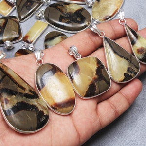 Septarian Crystal Necklace for Women, Gemstone Pendants, Minimalistic boujee Jewelry