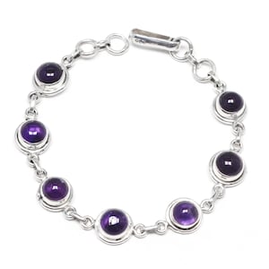 Purple Amethyst 925 Sterling Silver Handmade Bracelet For Women