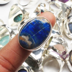 Assorted Crystal Handmade Men's Rings, Vintage Style Gemstone Rings, Wholesale Lot Rings Jewelry For Bulk Sale image 8