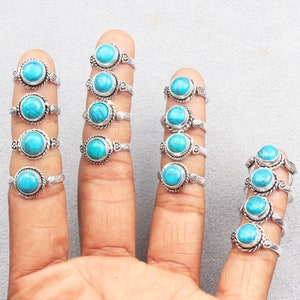 Turquoise Crystal Ring, Silver Overlay Handmade Rings, Hippie Ring, Women Gemstone Rings, Boho Rings, Statement Gemstone Ring Jewelry