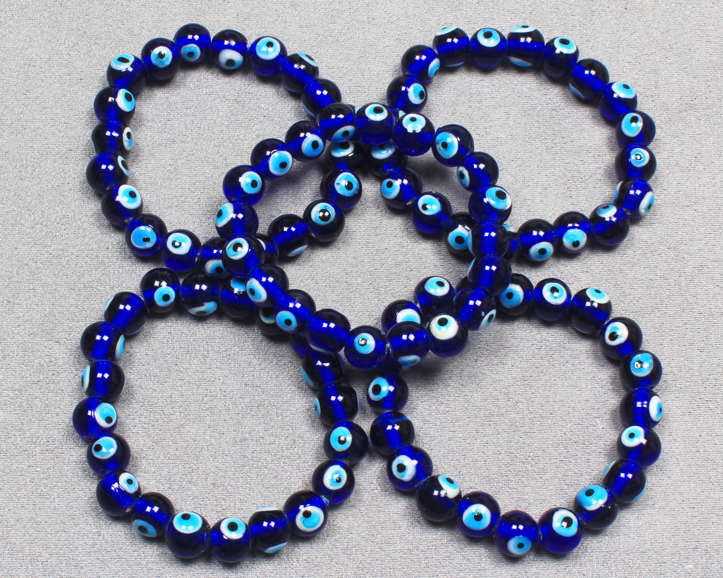 Evil Eye Crystal Beads Bracelet Boho Fashion Adjustable Etsy