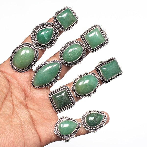 Aventurine Ring, Green Aventurine Crystal Rings For Women, Aventurine Crystal Handmade Rings Jewelry