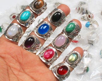 Assorted Crystal Rings, Silver Overlay Women Ring's, Handmade Ring, Boho Ring, Hippie Ring, Vintage Ring, Fashion Jewelry Ring Size 5 To 10