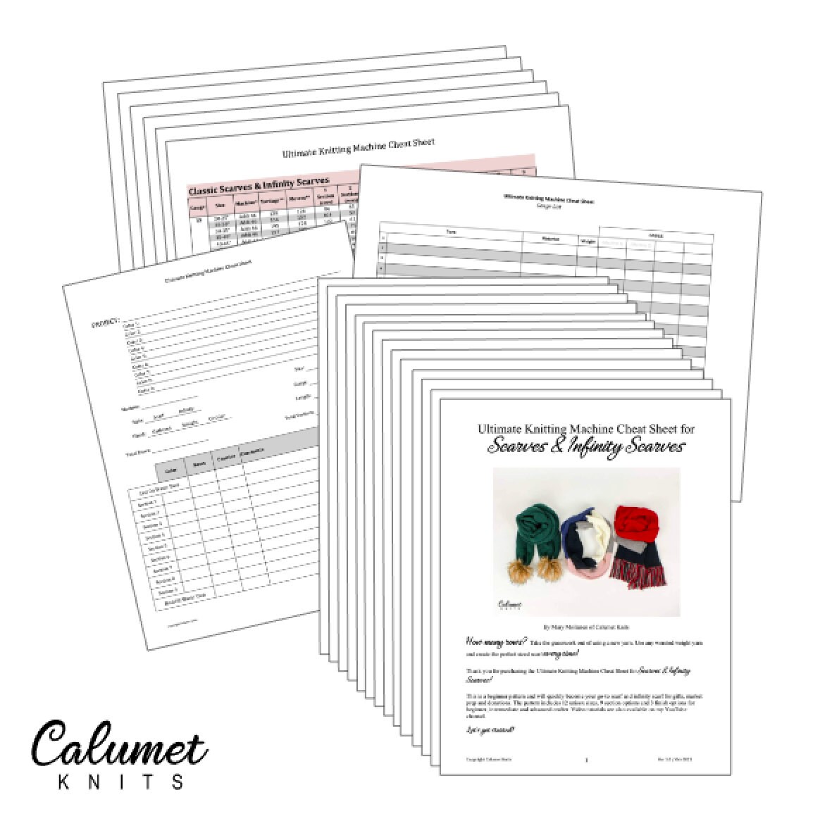 Ultimate Knitting Machine Cheat Sheet for Scarves and Infinity - Etsy