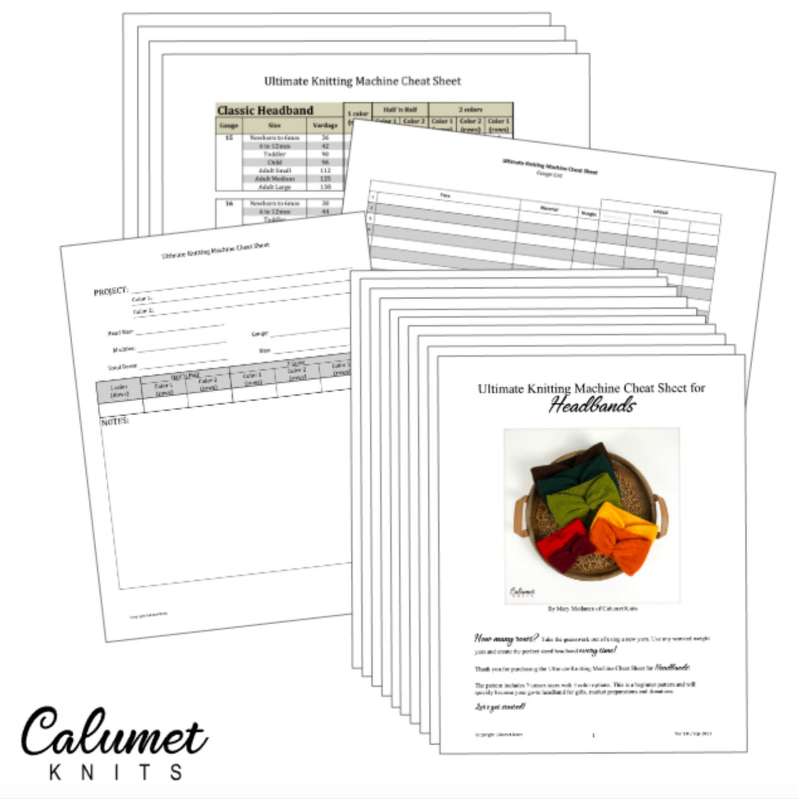 Ultimate Knitting Machine Cheat Sheet for Headbands - Etsy