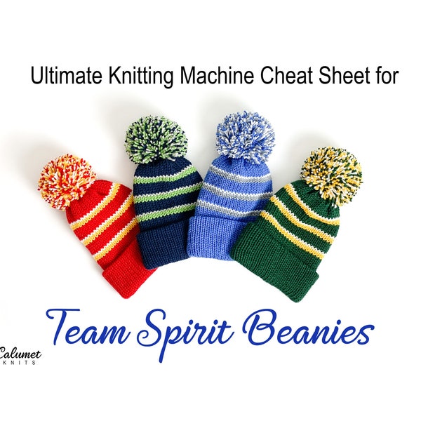 Ultimate Knitting Machine Cheat Sheet for Team Spirit Beanies (Circular Machines)