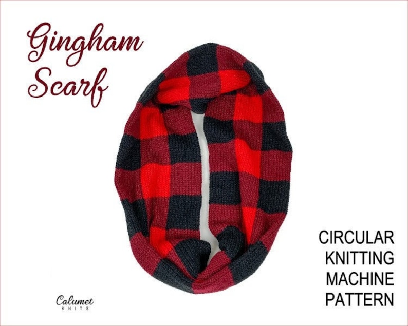 Gingham Scarf Circular Knitting Machine Pattern - Etsy