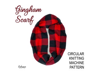 Gingham Scarf Circular Knitting Machine Pattern