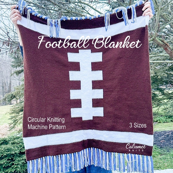 Football Blanket (3 sizes) Pattern for Circular Knitting Machines