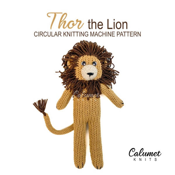 Thor the Lion Circular Knitting Machine Pattern