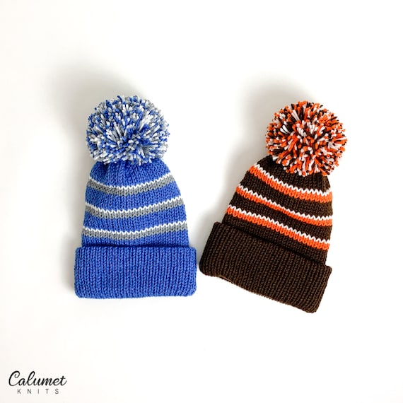 Football Knit Hat Pattern for Circular Knitting Machines / Addi