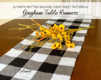 Ultimate Knitting Machine Cheat Sheet for Gingham Table Runner / Topper (Circular Machines)