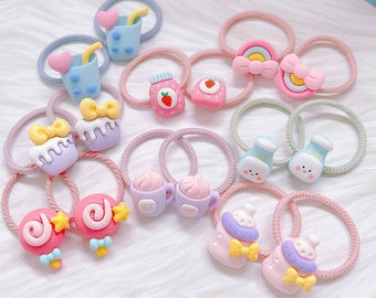 Set of 2 Cute Hair Ties for Baby Toddler Girls, Toddler Hair Ties,Girl Elastic Hair Ties,Hair Accessories, Toddler Hair Holder,gift for girl