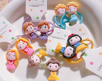 Set of 2 Disney Princess Hair Ties for Baby Toddler Girls,Infant Hair Ties,Elastic Hair Tie,Hair Accessory Toddler Hair ties,Ponytail Holder