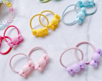 Set von 2 weichen Farben Candy Haargummis für Baby Kleinkind Mädchen Kinder Haargummis elastische Haargummis Haar accessoires Kleinkind Haarhalter Baby Geschenk