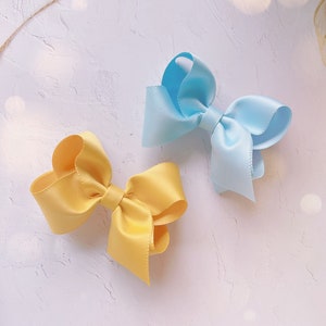Satin hair bow with baby nylon headband/hair clip, Piggy tail bow, Baby Infant Girl Toddler Grosgrain Hair Bows, Infant Baby Bows, Hair Clip